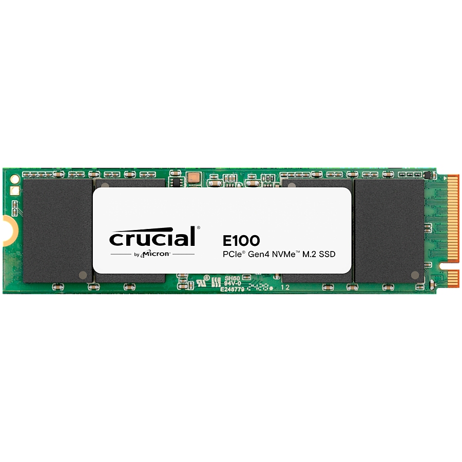 Crucial E100 2TB SSD PCIe 4.0 Gen4 M.2 2280 NVMe, Read/Write: 5000/3000 MB/s
