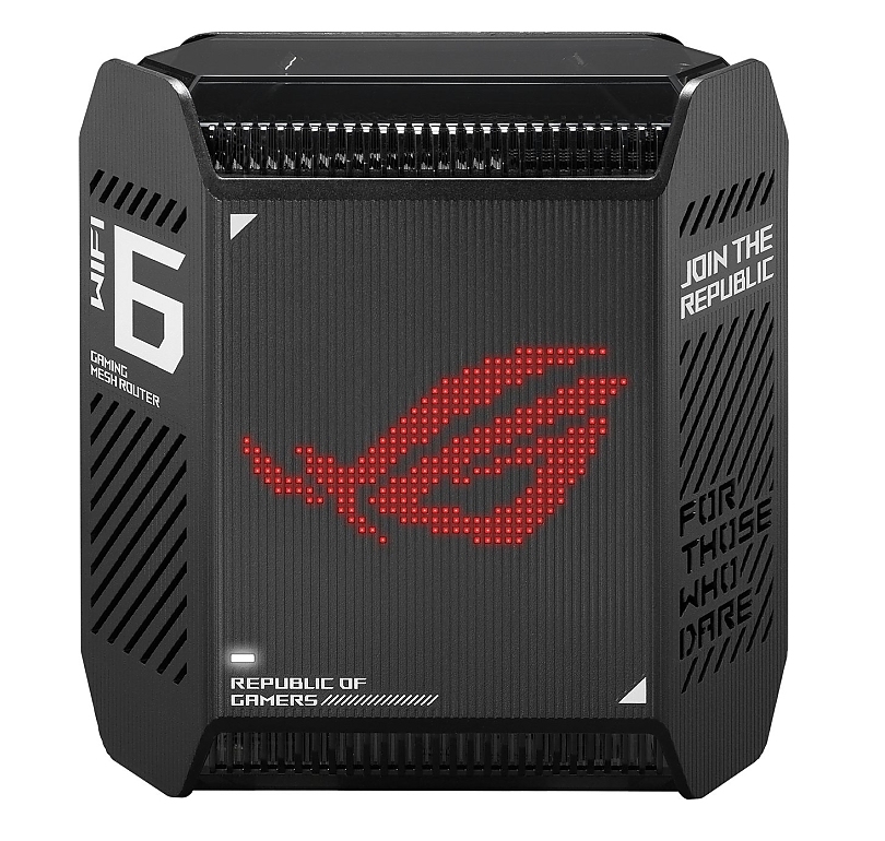 Asus Gaming Mesh WiFi system, ROG Rapture GT6 1PK, AX10000,Tri-Band, up to 275m2, Tri-Core 1.7GHz CPU, 256MB/512MB Flash/RAM, 2.5G port, AiProtection Pro, Adaptive QoS, VPN server/client, IPTV, OFDMA, MU-MIMO, Beamforming, Link Aggregation, AiMesh, Black