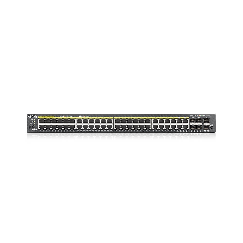 ZyXEL GS2220-50HP, EU region, 48-port GbE L2 PoE Switch with GbE Uplink (1 year NCC Pro pack license bundled)