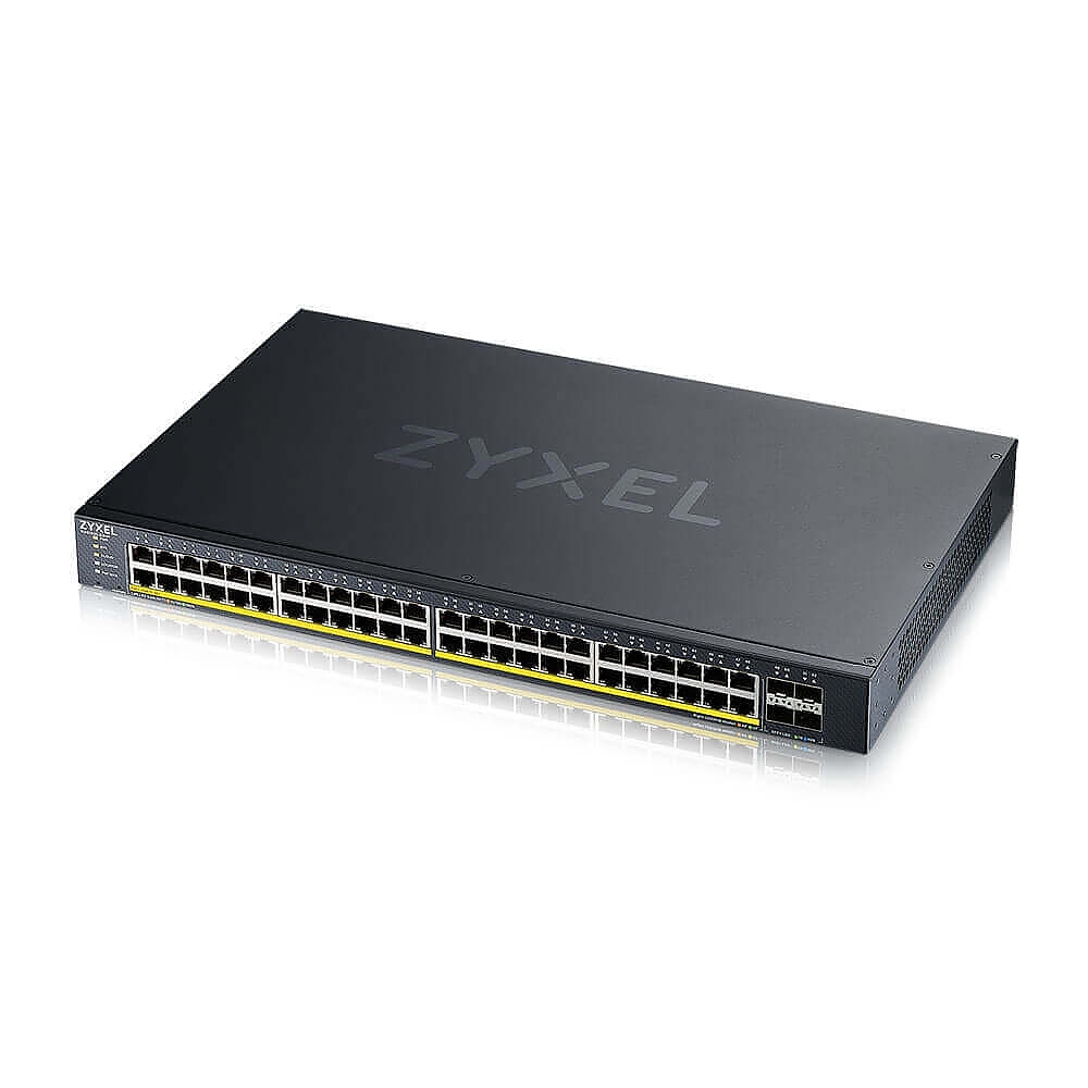 Zyxel XGS1935-52HP, 52 Port Lite-L3 Smart Managed PoE Switch, 48x Gigabit PoE and 4x 10G SFP+, hybrid mode, standalone or NebulaFlex Cloud, 375 Watt PoE
