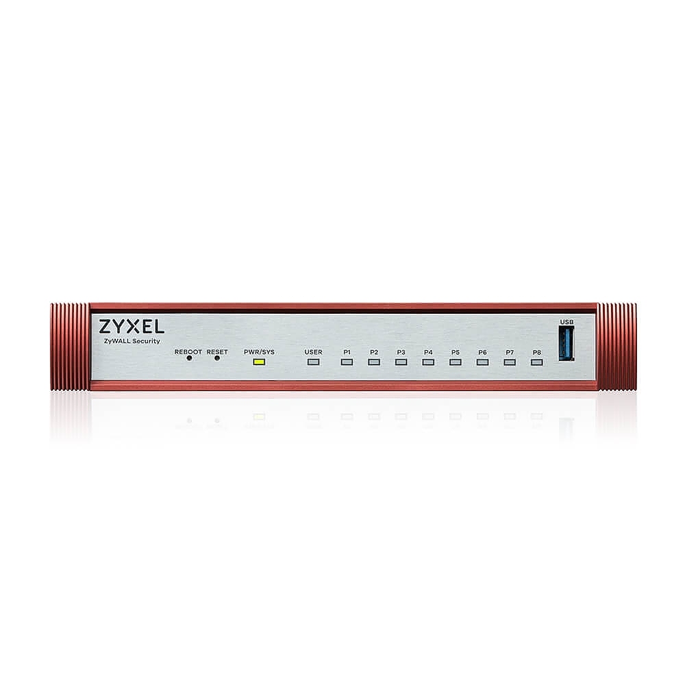 Zyxel USG FLEX 100 H, 8 Gigabit user-definable ports, 1*USB with 1 YR Gold Security Pack