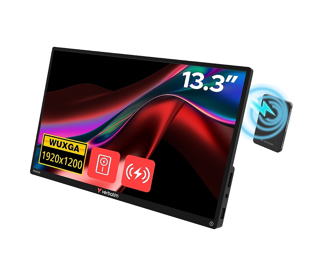 Verbatim Portable 13.3"  WUXGA Touch Monitor ALU with Wireless Power Supply incl. Power Bank 5000mAh