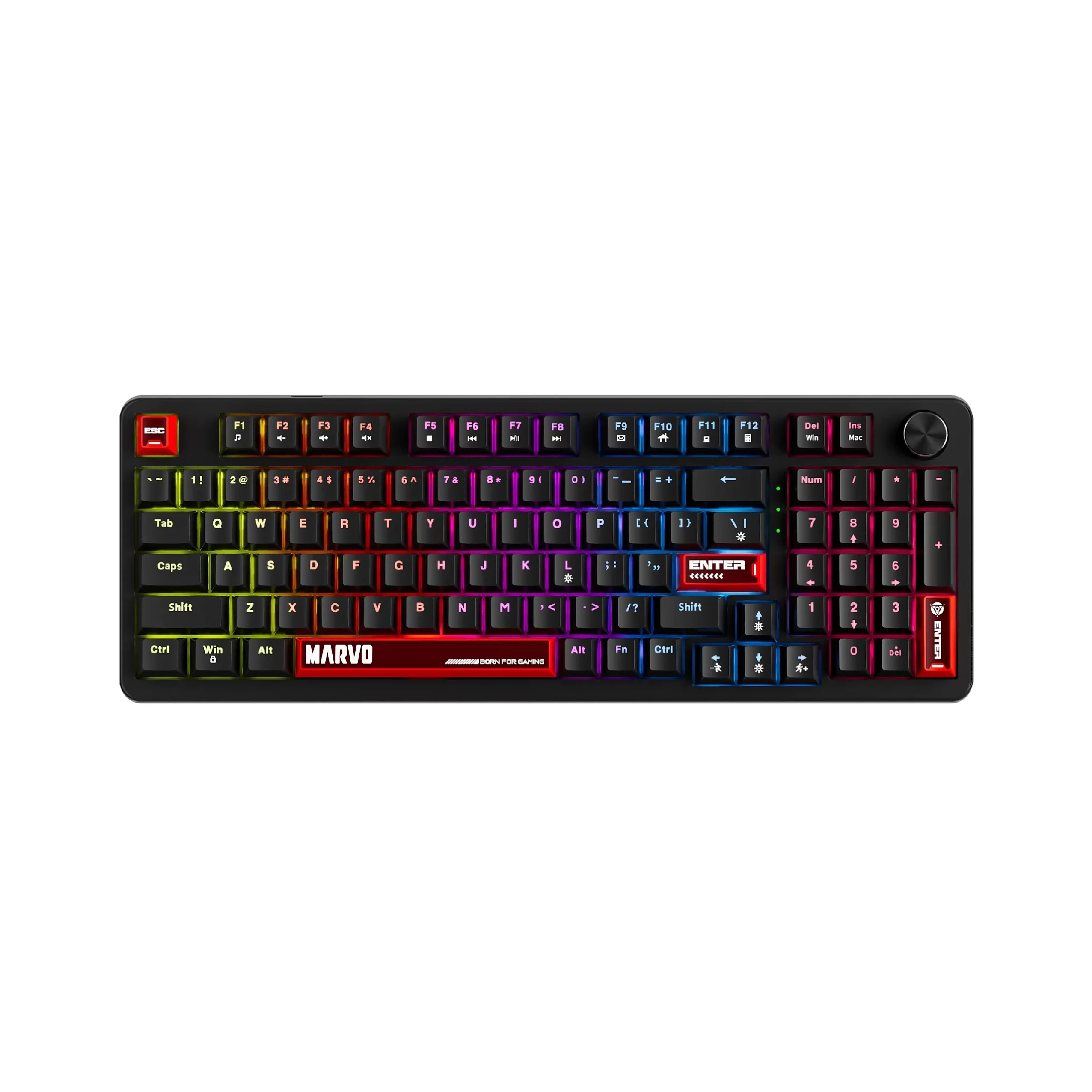 Marvo геймърска механична клавиатура Gaming Mechanical Keyboard Arma 98 KG937 - 1K, TNT Peach Switches [Linear], (English US)