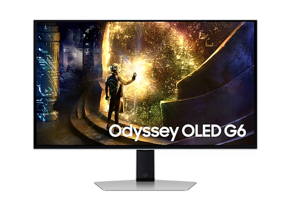 Samsung 27DG610 27" Odyssey G6 Smart, OLED, 240 Hz, 1 ms GTG, 2560x1440, DP 1.4, 2xHDMI 2.1, 2xUSB, Wi-Fi, Bluetooth, Tizen, Silver