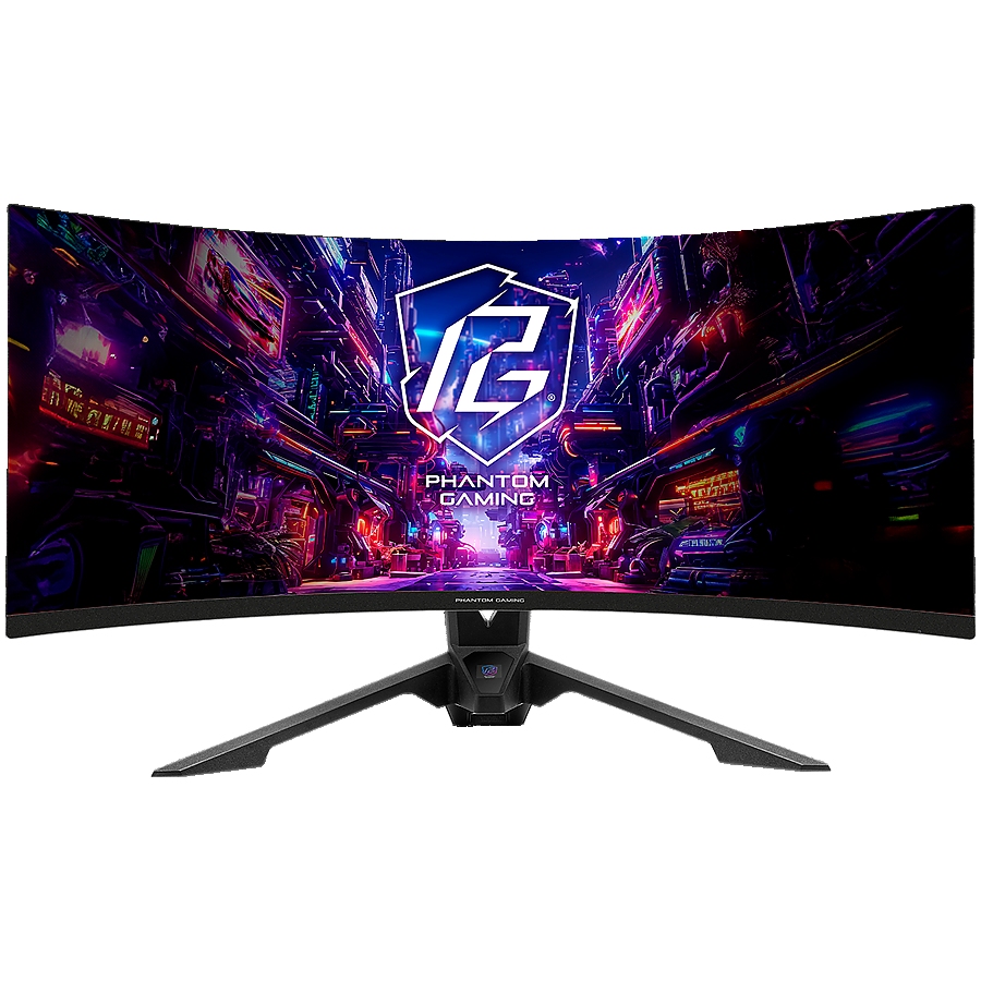Asrock Curved Gaming Monitor, 34" WQHD(3440x1440) 1500R VA, 180 Hz, 123% sRGB, 3000:1, 550 cd/m&sup2;, 178&ordm;/178&ordm;, 1ms (MPRT), Flicker-free, Height, Swivel, Tilt, 2x 2W, 2x HDMI 2.0, 2x DP 1.4, 5x USB 3.2, 1x Audio Jack (3.5mm), Wi-Fi Antenna, 3Y