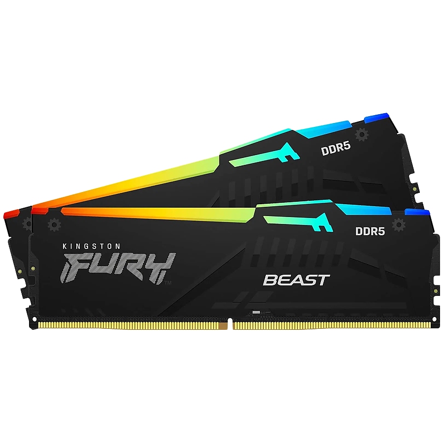 Kingston DRAM 16GB 5600MT/s DDR5 CL40 DIMM (Kit of 2) FURY Beast RGB XMP