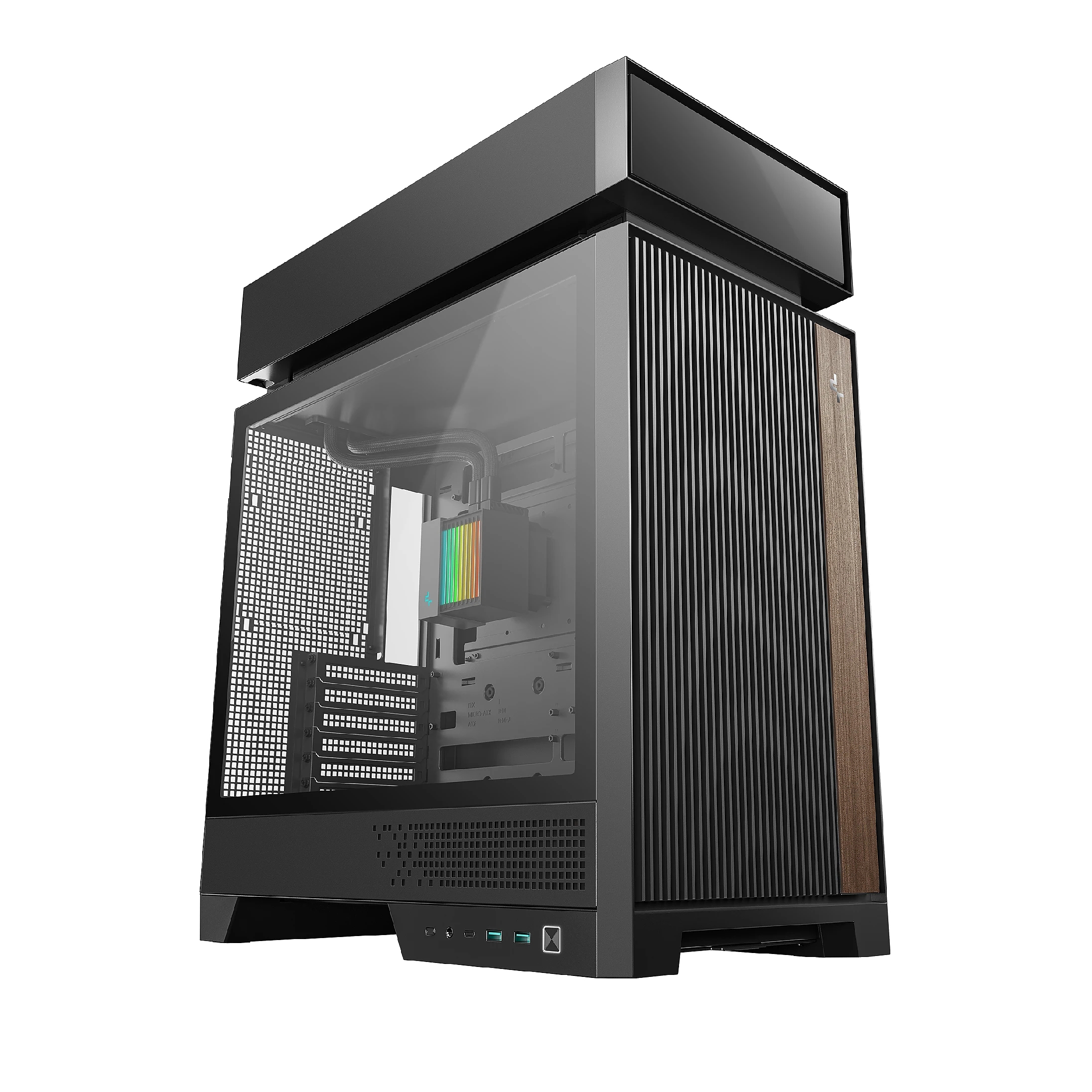 DeepCool кутия Case ATX - CL6600 - Modular Split-Chamber, 360 mm AIO Pre-Installed, 2 ARGB fans