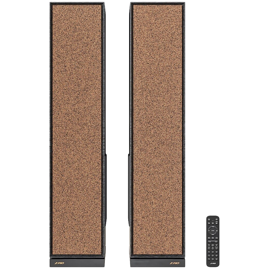 F&D T-68X 2.0 Floorstanding Speakers, 140W RMS ( 70Wx2), 1'' Tweeter + 4'' Speakers + 8'' Subwoofer for each channel, BT 5.3/Optical/COAXIAL/AUX/USB/Karaoke function/LED Display/Remote control/Microphone/Wooden, Touch buttons, Black