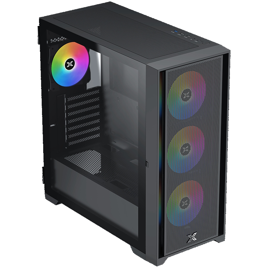 Xigmatek Master X II (Black, EATX, U3x1 & U2x2, Front Meshed Grill & Left TG, 4PCS Z20A & ARGB PCB)