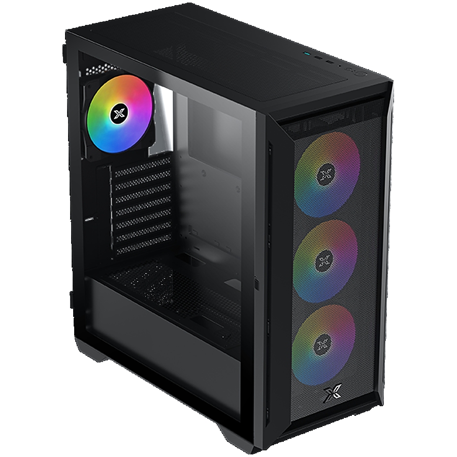 Xigmatek Master X II Pro (Black, ATX, U3x1 & U2x2, Front Meshed Grill & Left TG, 4PCS Z20A & ARGB PCB)