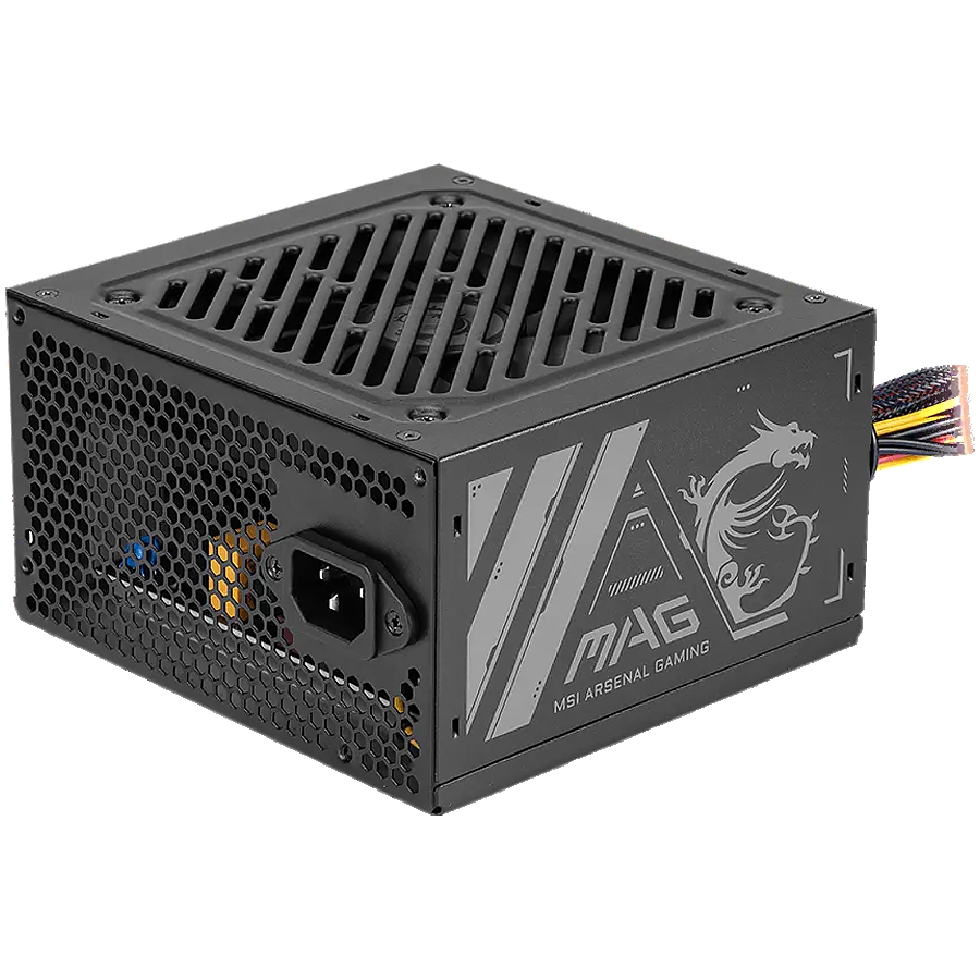 MSI MAG A500N-H, 500W, 80 Plus, 120mm Fan, Protections: OVP/SCP/OPP/UVP, Dimensions: 150mmx140mmx86mm, 3Y Warranty