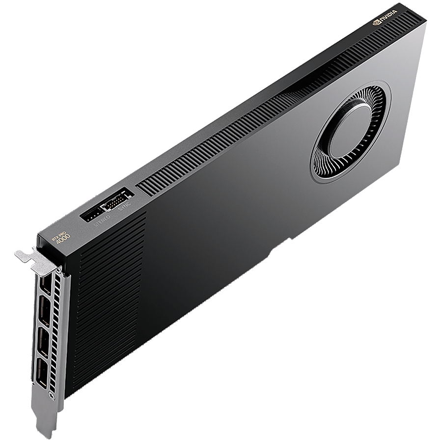 PNY NVIDIA RTX PRO 4000 Blackwell OEM Version, PCI-Express x16 Gen 5.0, 24 GB GDDR7 ECC 192-bit, 672 GB/s, 140W, FMHL Single Slot (11,2cm H x 24,1cm L), 4x DP 2.1b