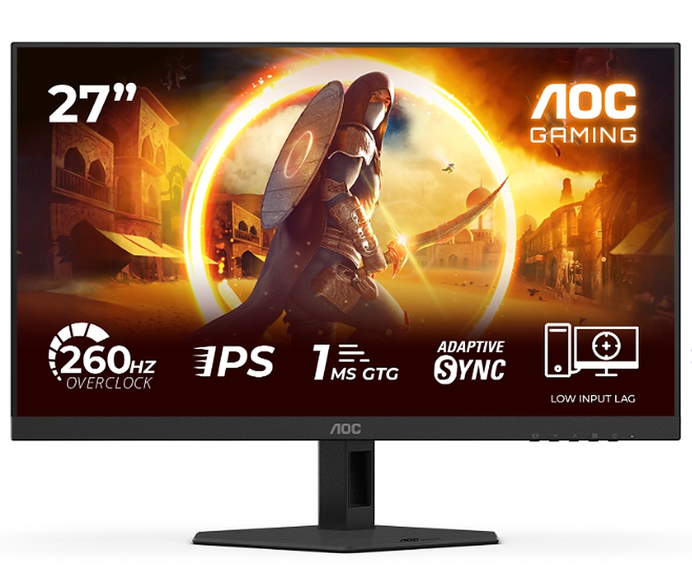 AOC 27G4ZRE, 27" Fast IPS WLED, 1920x1080@260Hz (OC, Native 240Hz), 1ms GtG, 0.3ms MPRT, 300cd m/2, 1000:1, Adaptive Sync, FlickerFree, Anti Blue Light, Tilt, 2xHDMI, DP