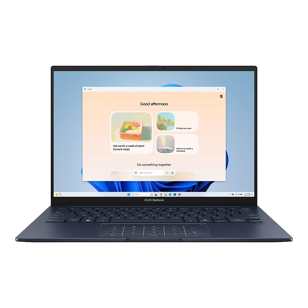Asus Zenbook UX3405CA-ST1098W,Intel Ultra 7 255H 2.0 GHz (24MB Cache, up to 5.1 GHz, 16 cores, 16 Threads), 14.0 OLED WQXGA+(WQ+) 2880X1800 16:10 Bend+500nits Glare , 120 Hz, LPDDR5X 16GB ( on board ),1TB&nbsp; SSD G4, Windows 11 , Ponder Blue