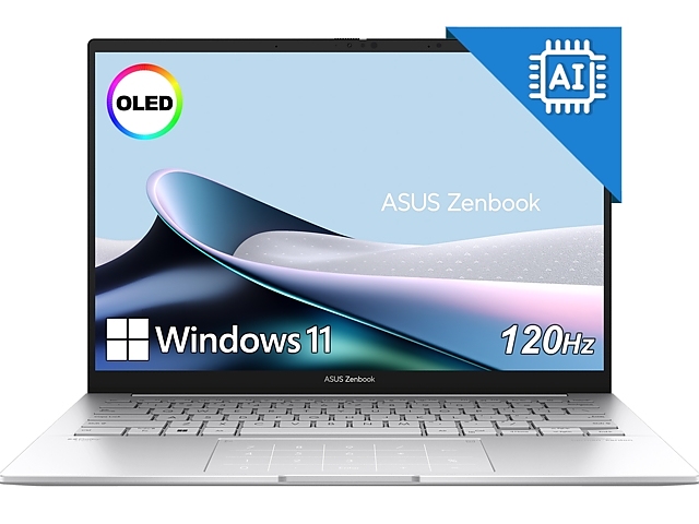 Asus Zenbook UX3405CA-ST787X, Intel Ultra 9 285H 2.9 GHz (24MB Cache, up to 5.4 GHz, 16 cores, 16 Threads), 14.0 OLED WQXGA+(WQ+) 2880X1800 16:10 Bend+500nits Glare , 120 Hz, LPDDR5X 32GB ( on board ),1TB&nbsp; SSD G4, Windows 11 Pro,Foggy Silver