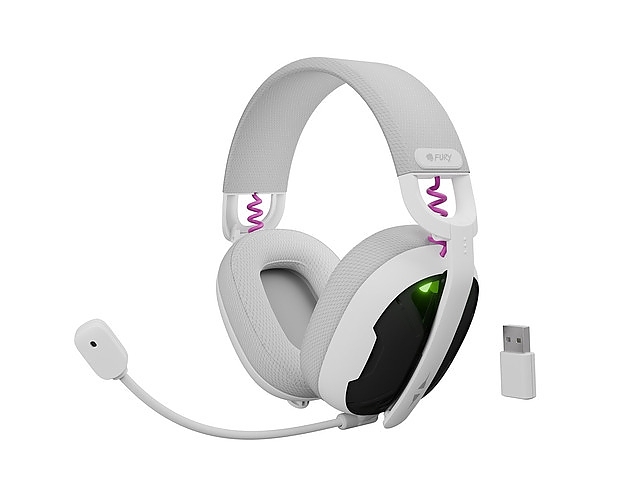 Fury Gaming Headset, Fukiya F6, Wireless With Microphone, White