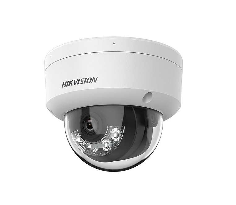 HikVision 2 MP Acusense Smart Hybrid Light Fixed Dome Network Camera, 2.8 mm, F1.6, IR, White Light up to 30m, H.265+, IP67, built-in arrayed dual-microphone, built-in memory card slot (up to 512GB), 12Vdc/PoE 8.5W