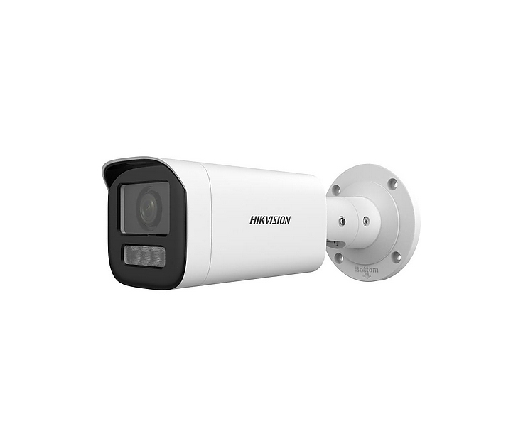 HikVision 2 MP Dual Light MD 2.0 Varifocal Bullet Network Camera, 2.8~12 mm motorized varifocal lens, F1.6, IR, White Light up to 50m, H.265+, IP67, built-in microphone, built-in memory card slot (up to 512GB), 12Vdc/PoE 12.9W
