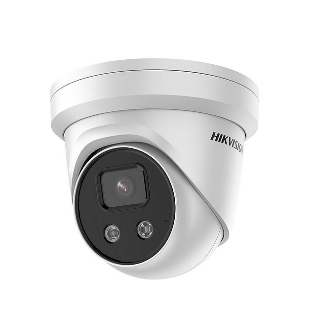 HikVision 4K AcuSense Fixed Turret Network Camera, 8 MP, 2.8 mm, F1.6, IR up to 30m, H.265+, IP67, built-in microphone, built-in memory card slot (up to 256 GB), 12Vdc/PoE 6.8W