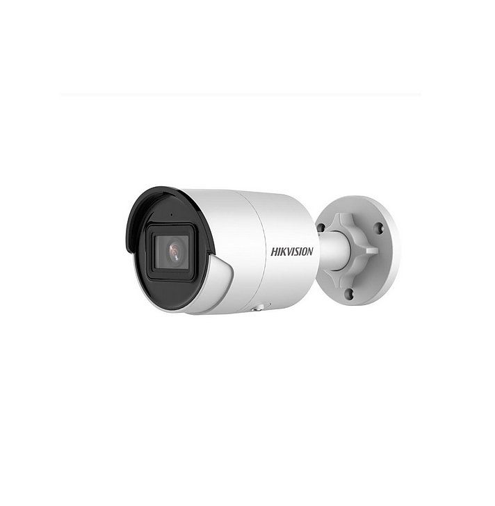 HikVision 4 MP AcuSense Fixed Mini Bullet Network Camera, 2.8mm,  F1.4, IR up to 40m, 120 dB WDR, H.265+, IP67, built-in microphone, built-in memory card slot (up to 512 GB), 12Vdc/PoE 7W