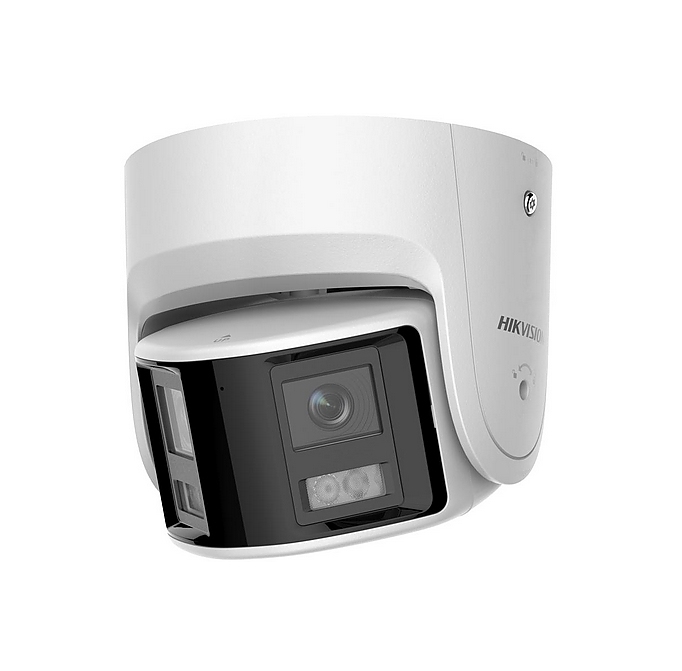 HikVision 4 MP Panoramic AcuSense Fixed Turret Network Camera, 2.8 mm, F1.6, IR up to 30m, H.265+, IP67, 120 dB WDR, built-in microphone, built-in speaker, built-in memory card slot (up to 512 GB), 12Vdc/PoE 12.5W