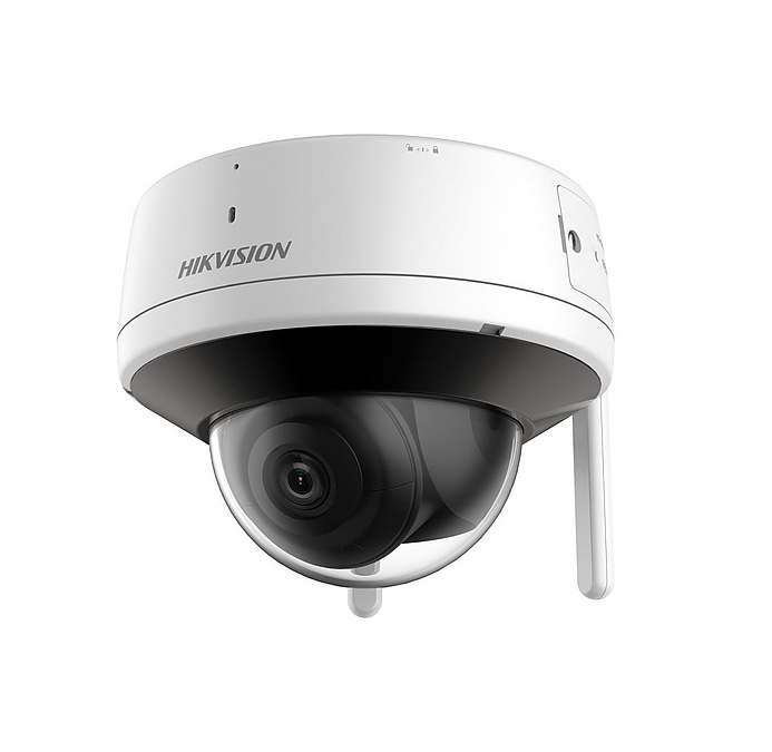 HikVision 4 MP Outdoor Audio Fixed Dome Network Camera, 2.8mm, F1.6, IR up to 30m, H.265, IP66, Digital WDR, 1 built-in microphone, 1 built-in speaker, built-in memory card slot (up to 512 GB), Wi-Fi IEEE802.11b, 802.11g, 802.11n, 2 Antennas, 12Vdc/7W