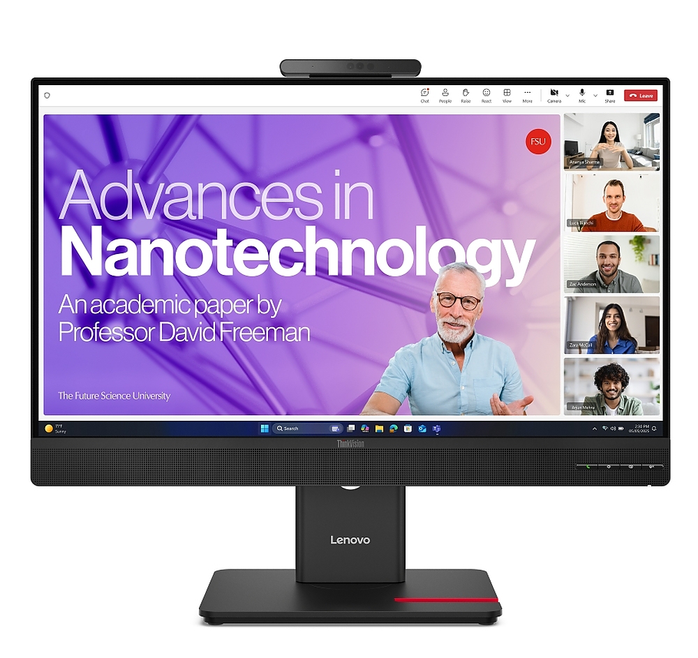 Lenovo ThinkVision T27QD-4v 27", IPS, WLED, 2560x1440, 16:9, 4ms, 48Hz - 120Hz, 350 cd/m2, 1500:1, webcam (5MP, IR+RGB), Microphone, Speakers 5Wx2, HDMI, DP, USB hub, RJ45, Tilt, Swivel, Pivot, Height Adjust Stand