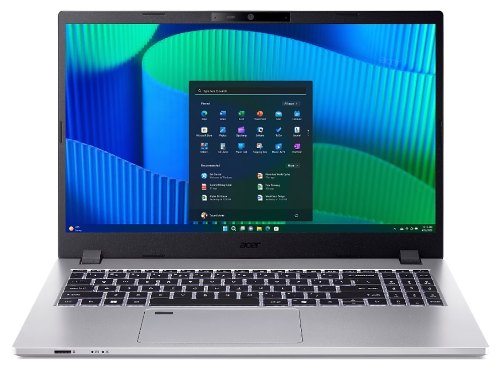 Acer TravelMate P2 TMP215-55-TCO-5378, Intel Core 5 120U (1.4GHz up to 5.0GHz, 12MB), 15.6" FHD (1920x1080) IPS, 16GB DDR5(2x8GB), 512GB PCIe NVMe SSD, Intel Graphics, RG-45, WiFi 6E, BT 5.3, KB Backlit, TPM 2.0, FPR, Win 11 Pro EDU, 3Y, Silver