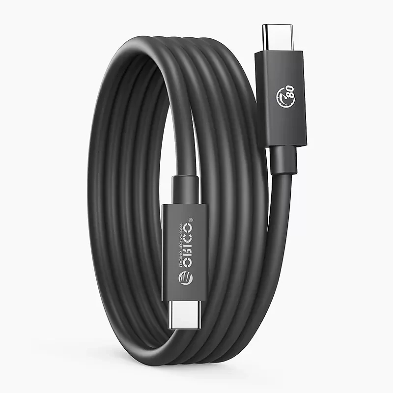 Orico кабел Cable Thunderbolt 5 / USB4 - USB-C 80Gbps PD240W 1m Black - TBZ5-10-BK