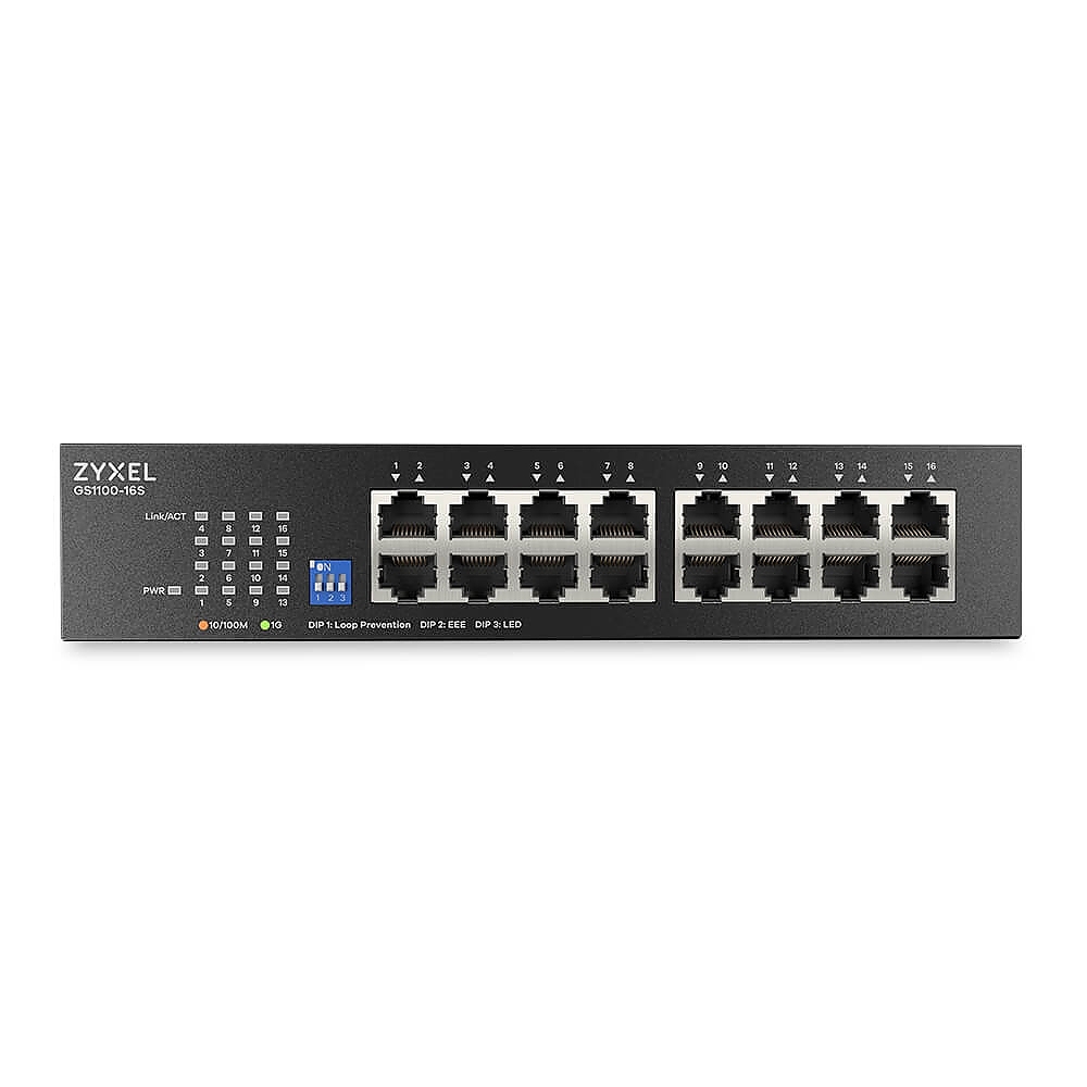 ZyXEL GS1100-16S 16 port Gigabit - DIP selector Unmanaged Switch