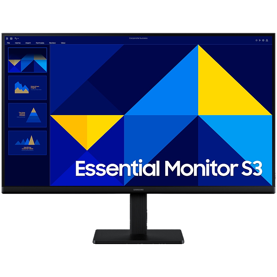 Monitor LED Samsung Essential S3 LS27D304GAUXEN 27", 1920x1080, FHD, 100Hz, IPS AG, 16:9, 1000:1, 250 cd/m2, 5ms, 178/178, Flicker-free, HDMI, VGA, VESA Mount (100x100), Tilt, Eye Saver Mode, Super-Slim Design, 2Y