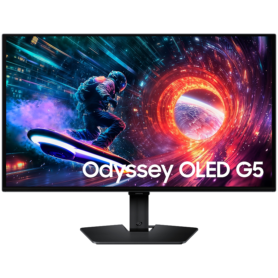Monitor OLED Samsung Odyssey G5 LS27FG500SUXEN 27", 2560x1440, QHD, 180Hz, QD-OLED, HDR10, 16:9, 1,000,000:1, 200 cd/m2, 0.03ms, 178/178, Pantone Validated, HDMI, DP, Flicker-free, Tilt, Height Adjust, 2Y