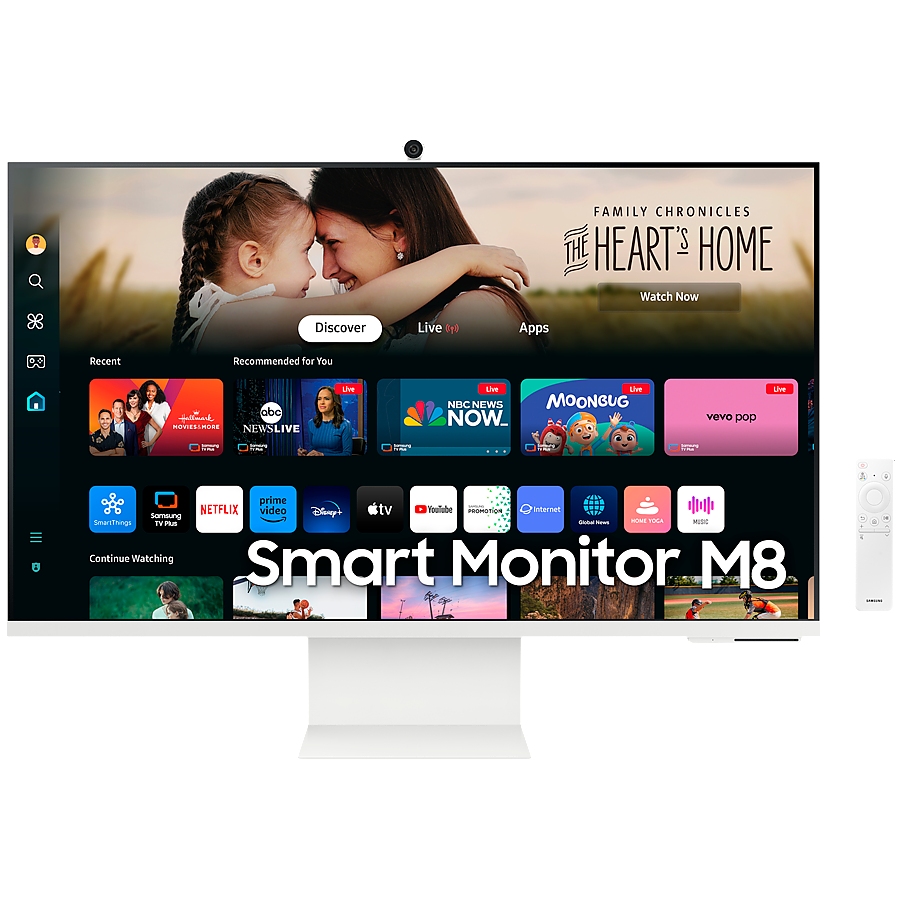 Monitor LED Samsung LS32DM801UUXDU M80D, 32" FLAT 16:9 (3840x2160) VA 60Hz, 400 cd/m2, 3000:1, 4ms, 178/178, 1xDP, 1xHDMI USB-Hub 2xUSB3.0 1xUSB-C (64W), 3.5 Jack, WiFi/BT, Tilt/Pivot/Swivel/HeightAdj (120mm), VESA 100x100, 2Y
