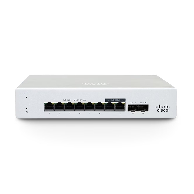 Cisco Meraki MS130-8X Cloud Mgd. 6GE + 2x(2.5GE) 120W PoE Switch