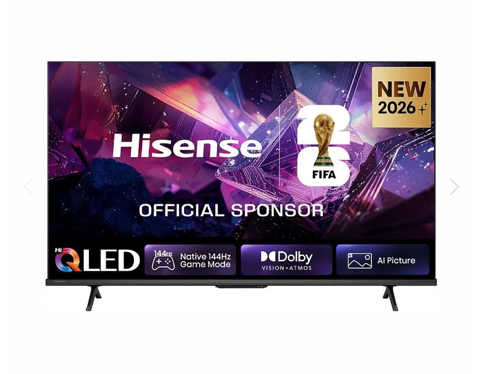Hisense 43" E7S Pro, 4K Ultra HD 3840x2160, QLED, Quantum Dot, 144Hz, HDR 10+ adaptive, HLG, Dolby Vision, DTS Virtual X, Smart TV, WiFi 5GHz, WiFi Direct, BT, Anyview Cast, 3xHDMI, 2xUSB, LAN, CI+, DVB-T2/C/S2, Black