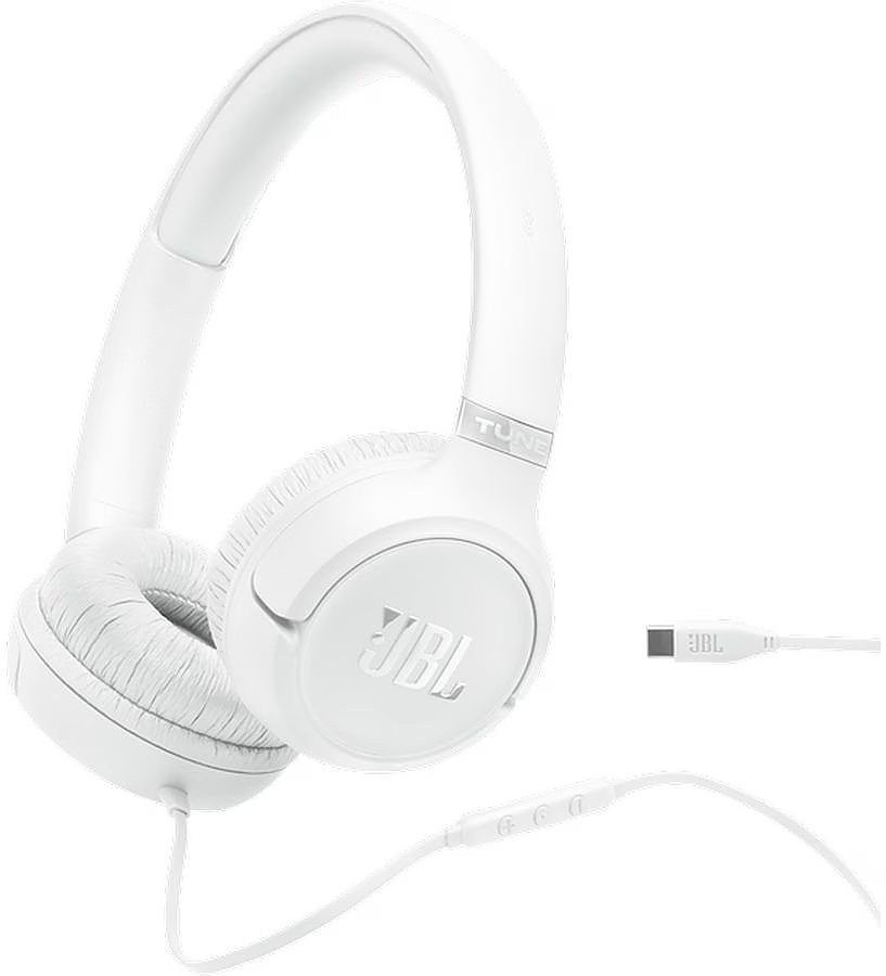JBL TUNE 530C WHT USB-C Wired on-ear headphones
