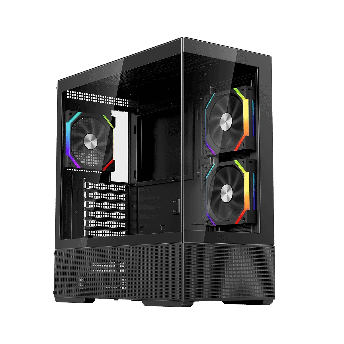 1stPlayer Кутия Case ATX - Crystal Vision CV7 Black - 5 x 120 mm included