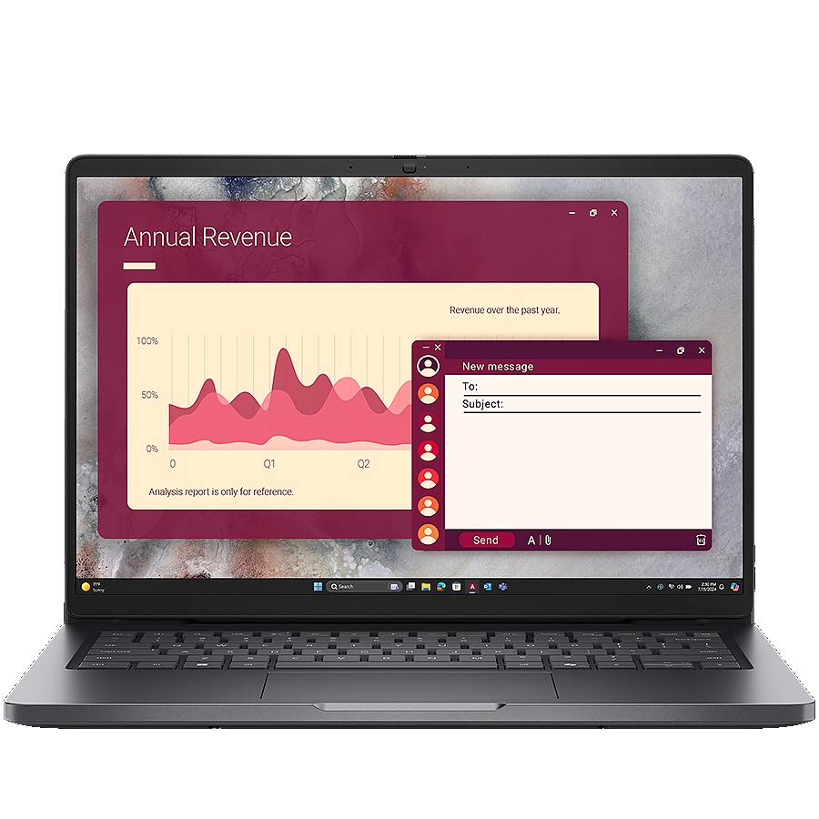 Dell Pro 14 (PC14250), Intel Core 5 120U(10C, 12T, 12MB, up to 5.0GHz), 14.0" FHD+(1920x1200) Non-Touch, 16GB(1x16GB) DDR5, 512GB M.2 SSD, Integrated Graphics, WiFi+BT, IR Cam+Mic, BG Backlit KBD, FPR, Ubuntu, 3Y ProSupport