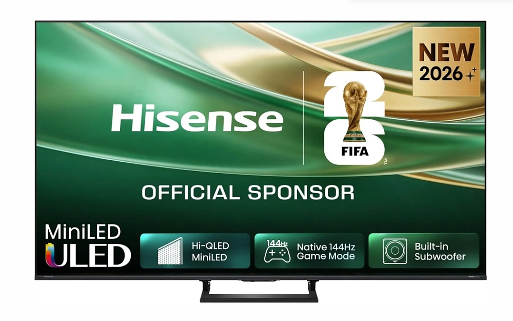 Hisense 55" E8S, 4K Ultra HD 3840x2160, ULED, Quantum Dot,144 Hz,HDR 10+, HLG, Dolby Vision, DTS Virtual X, Smart TV, WiFi, Light Sensor, BT, Anyview Cast, 4xHDMI, 2xUSB, LAN, CI+, DVB-T2/C/S2, Singale Stand, Black