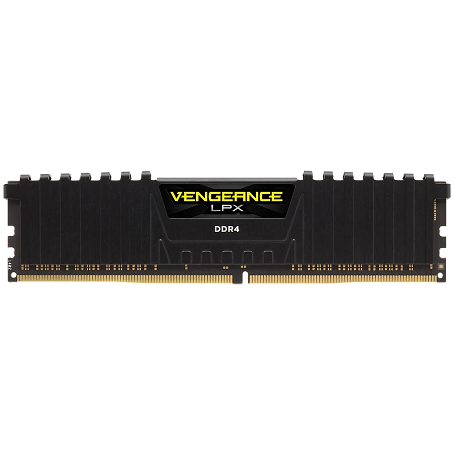 CORSAIR DDR4, 3200MHz 16GB 1x16GB Dimm, Unbuffered, Dual Rank, 16-20-20-38, XMP 2.0, Vengeance LPX black Heatspreader, Black PCB, 1.35V