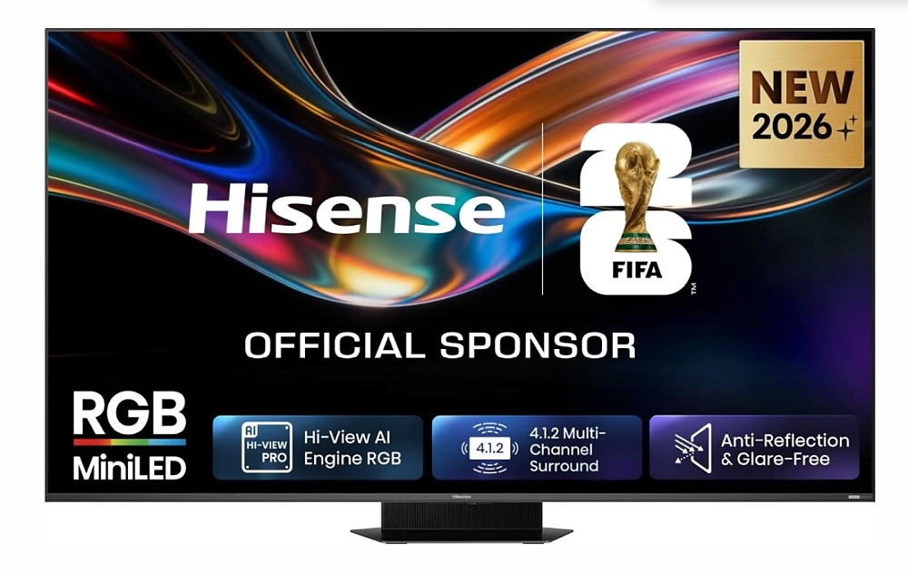 Hisense 75" UR9S, 4K Ultra HD 3840x2160, RGB Mini Led , DLED, Quantum Dot, 180Hz, IPS, HDR 10+, HLG, Dolby Vision IQ, Dolby Atmos, Smart TV,Light Sensor,WiFi 6eGHz, WiFi Direct, BT,2x15 W + 2x10 W + 20 W + 2x10W, Anyview Cast, 3xHDMI, 2xUSB, LAN, CI+