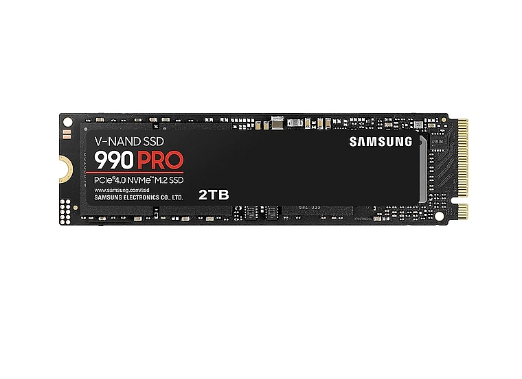 Samsung SSD 990 PRO 2TB PCIe 4.0 NVMe 2.0 M.2 V-NAND 3-bit MLC, 256-bit Encryption, Read 7450 MB/s Write 6900 MB/s