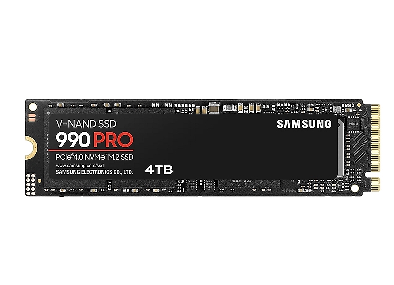 Samsung SSD 990 PRO 4TB PCIe 4.0 NVMe 2.0 M.2 V-NAND 3-bit MLC, 256-bit Encryption, Read 7450 MB/s Write 6900 MB/s