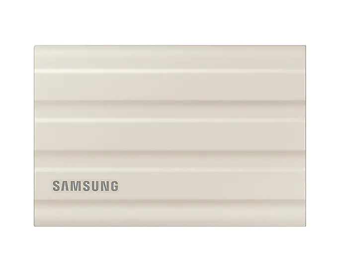 Samsung Portable NVME SSD T7 Shield 2TB , USB 3.2 Gen2, Rugged, IP65, Read 1050 MB/s Write 1000 MB/s, Beige