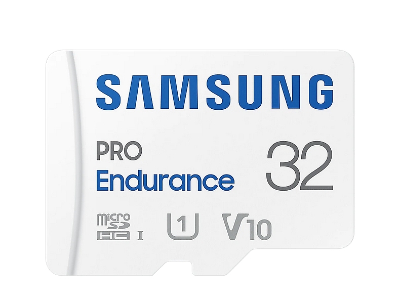 Samsung 32 GB micro SD PRO Endurance, Adapter, Class10, Waterproof, Magnet-proof, Temperature-proof, X-ray-proof, Read 100 MB/s - Write 30 MB/s