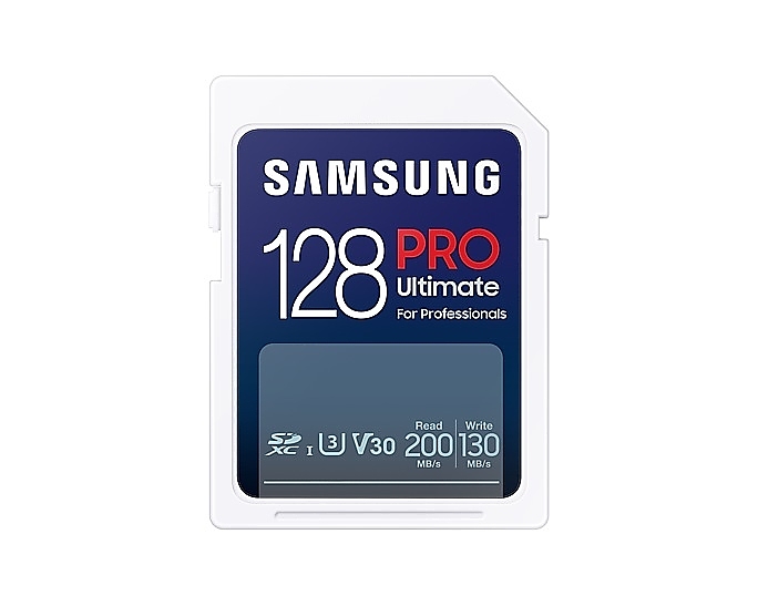 Samsung 128GB SD Card PRO Ultimate, U3, V30 , Read 200MB/s - Write 130MB/s