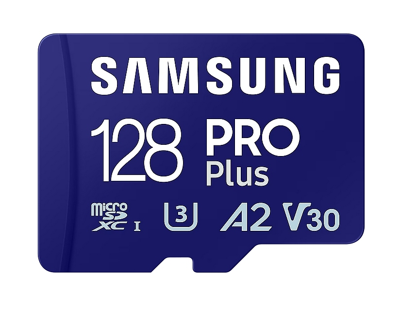 Samsung 128GB micro SD Card PRO Plus with Adapter, UHS-I, Read 180MB/s - Write 130MB/s