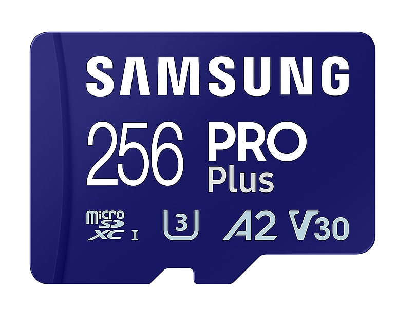 Samsung 256GB micro SD Card PRO Plus with Adapter, UHS-I, Read 180MB/s - Write 130MB/s