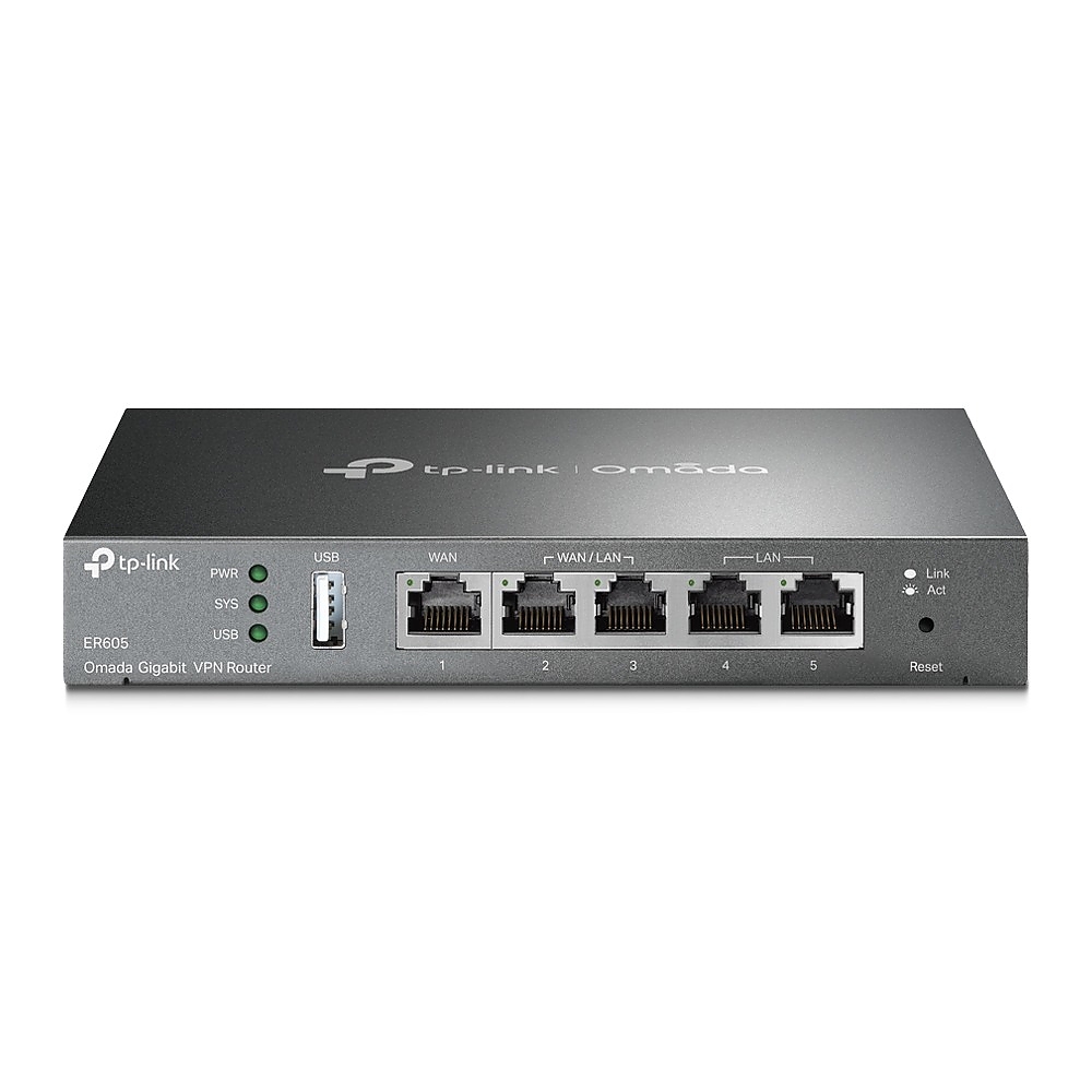 Рутер TP-Link ER605, VPN, 1GbE WAN порт, 1GbE LAN порт, 3GbE WAN/LAN