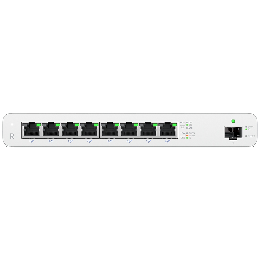 (8) GbE RJ45 ports with 27V passive PoE output Router